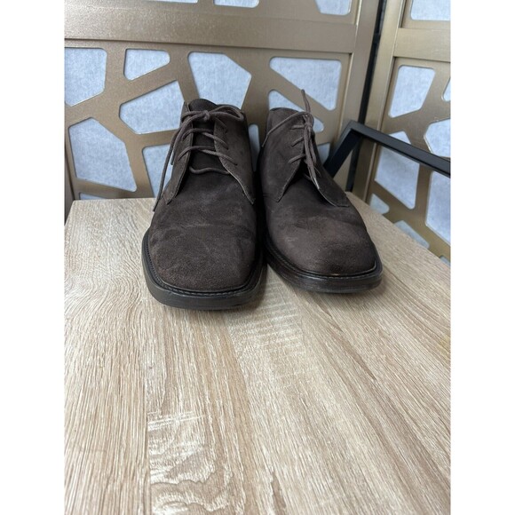 Keneth Cole Leather Suede Brown Men chukka  Boots Shoes Sz 10 Square Toe ITALY main image 5